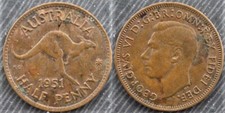 AUSTRALIA  # 1/2 penny 1951 - George VI