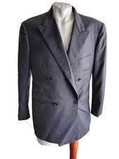 CORNELIANI Giacca da Uomo Doppio Petto Blazer Elegante Cerimonia Tg 54 Grigio