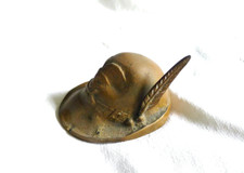 VECCHIO CAPPELLO ALPINI BRONZO FERMACARTE STATUETTA STATUINA WW1 WW2