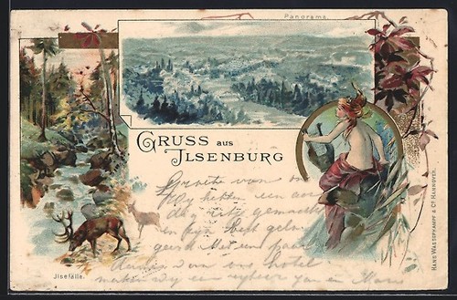 Litografia ilsenburg panorama - ilsenburg,,