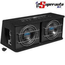 HIFONICS TDA 250 R Dual Subwoofer in cassa sub box attivo 2x25 300W RMS TDA250R