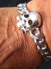 Bracciale in argento, teschio