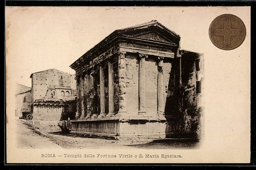 Cartolina roma tempio della - roma,,