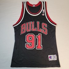 Maglia Vintage Champion Dennis Rodman #91 Chicago Bulls Taglia 40 NBA Basketball