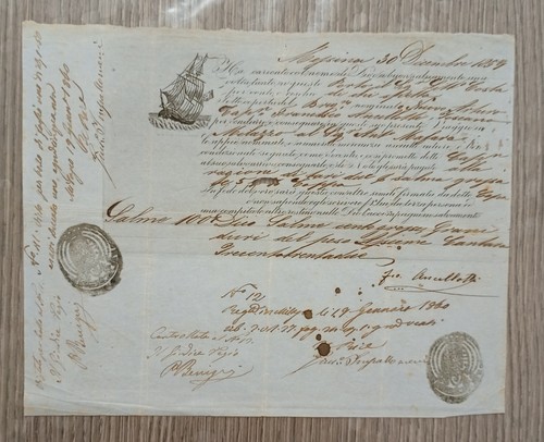Antico documento messina - antico,
