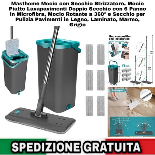 Mocio con secchio strizzatore - secchio,