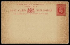 SG34 GIBILTERRA Cartolina Re