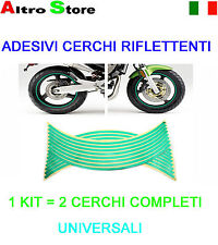 ADESIVI STRISCE STICKERS CERCHI MOTO AUTO BICI RIFLETTENTI VERDE UNIVERSALI