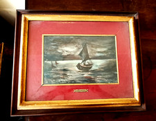 dipinto marina olio su tavola  - Mirra Lapi ( Santa croce sull'arno xx secolo )