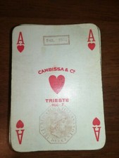 1951 vecchie carte da gioco con bollo da lire 200 CAMBISSA TRIESTE - 52 CARTE