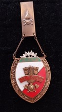 Distintivo Vigili Del Fuoco pompieri Con Smalti Marcato Lorioli Anni 50 BRONZO