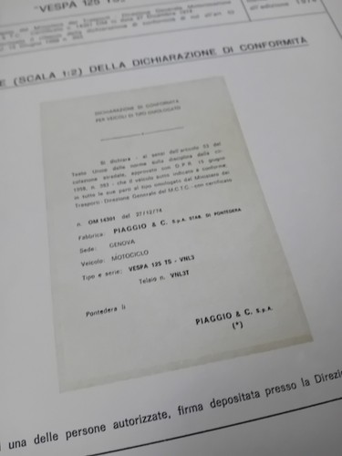 Vespa 125 vnl3 documento - ts,