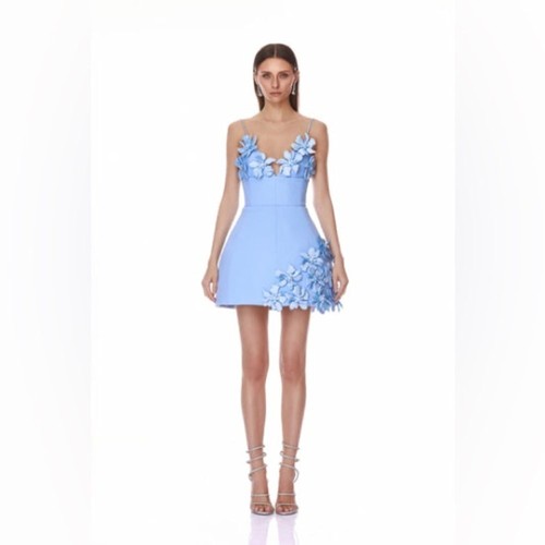 Mini abito floreale blu