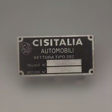 Targa dati Cisitalia Fiat