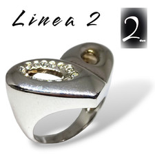 Anello donna argento 925 Linea2 a cuore maschera cristalli Swarovski mis. 16