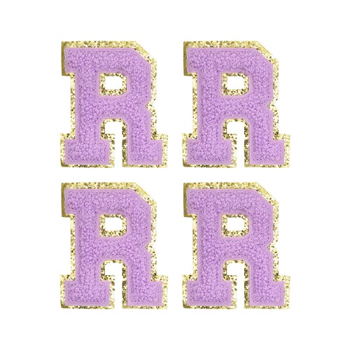 Toppe lettera ciniglia viola - ciniglia,