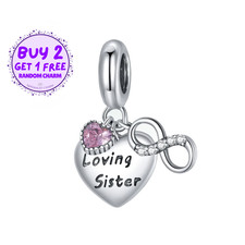 Sister Infinity Heart Dangle