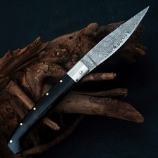 coltello patada fatto a mano in acciao dmasco forgiato sgocciolato chiudibile 