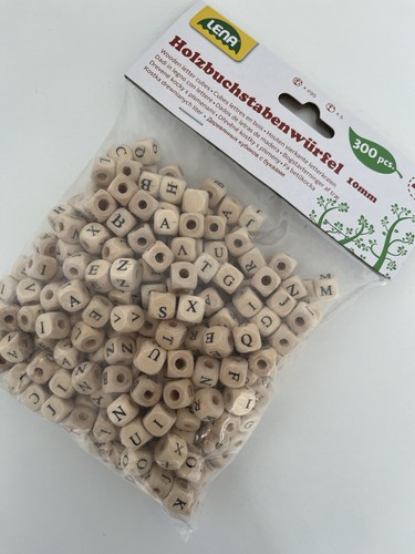 300 perline lettere - lettere, legno