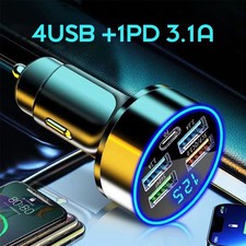 Caricabatteria auto 4 USB per