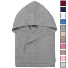 Accappatoio Nido d’Ape Unisex Uomo Donna leggero con Cappuccio e tasche 7130