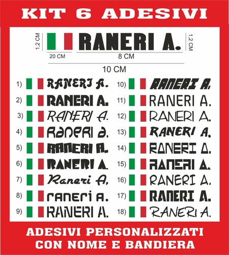 Adesivi nome bandiera - adesivi, +