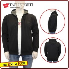 felpa uomo TAGLIE FORTI giacca con cappuccio cotone garzato da 2xl a 10xl Maxfor