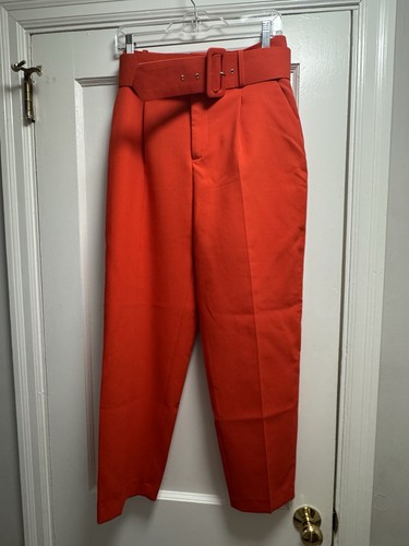Pantalone zara rosso vita alta - zara,