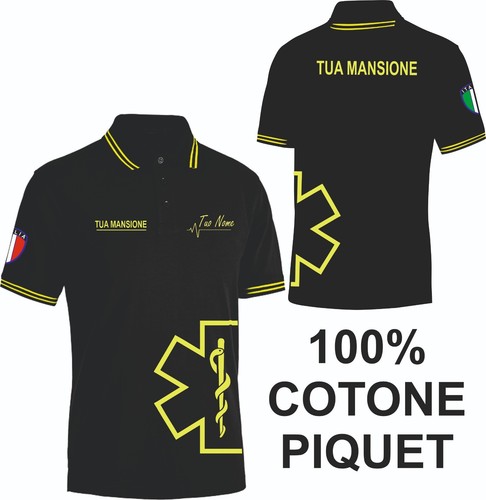 Polo cotone nera