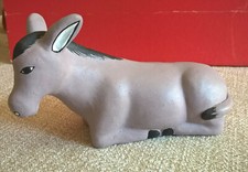 STATUA ASINO PRESEPE PERUVIANA REALIZZATA A MANO 18X8X10H CM 