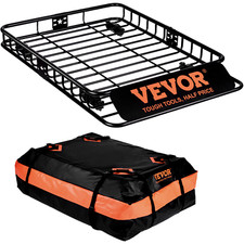 VEVOR Cestello da Tetto Auto Portabagagli Carico Max. 90,7kg 130,5x91,5x12,7 cm
