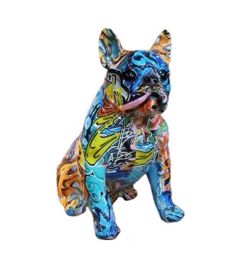 Grande scultura bulldog seduta