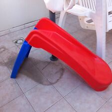 Scivolo per Bambini 130x47x72 cm Pieghevole in Plastica Rosso e Blu