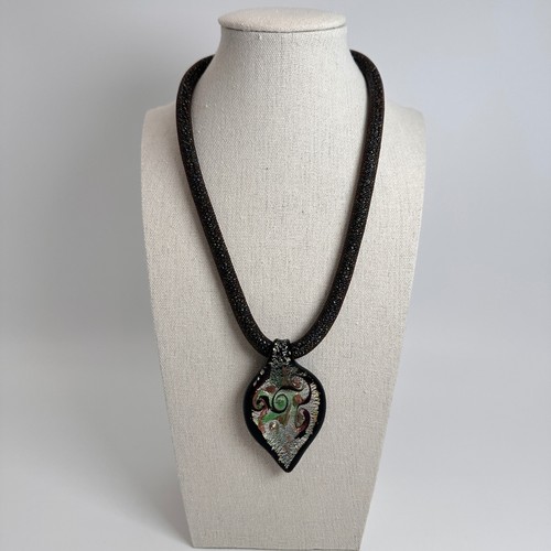 Collana con ciondolo vetro - ciondolo, in