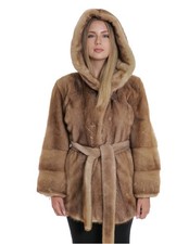 Cappotto visone con cintura