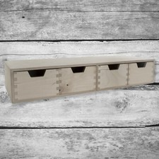 Cassettiera in legno liscio orizzontale quattro cassetti / organizer cassettiera artigianale in legno  