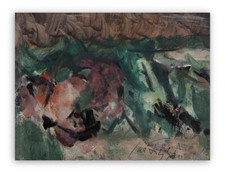 SERGIO SCATIZZI (1918-2009) Opera QUADRO DIPINTO OLIO su Cartoncino con Cornice