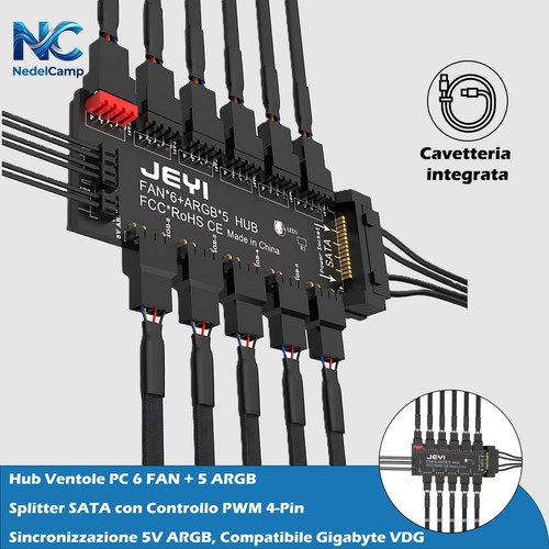 Hub ventole argb pwm - e, 6