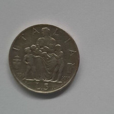 1936 Italy 5 Lire Vittorio Em