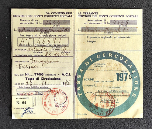 Tassa automobilistica postale - tassa,