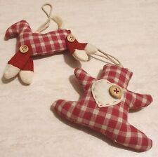 Addobbi Per Albero di Natale In Stoffa Morbidi Stile country Cavallino Orsetto 