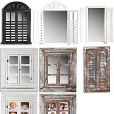 Specchio parete specchio decorativo + persiana shabby legno specchio arco tondo casa di campagna