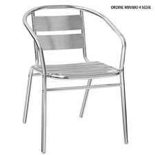 CAPRI SEDIA IMPERMEABILE IN ALLUMINIO IMPILABILE PER BAR RISTORANTE GIARDINO