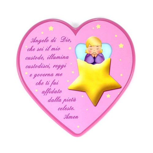 Quadretto laccato cuore rosa