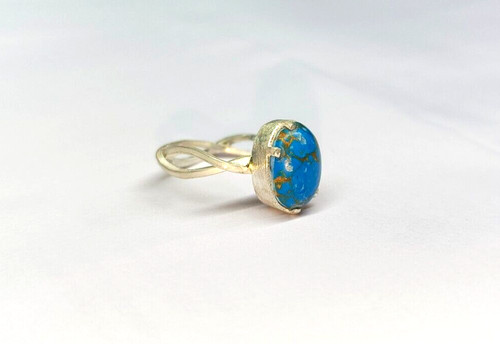 Anello turchese blu naturale