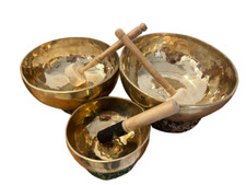 Set di ciotole da canto fatte a mano per la guarigione dei chakra inferiori