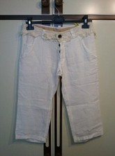 OCCASIONE: NUOVO bermuda uomo lino "Souvenir Clubbing" man white linen shorts 