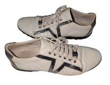 TRAINER uomo VERSACE COLLECTION premium pelle bianco/argento EU 44 UK taglia 9,5