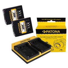 2x Batteria Patona + caricabatteria USB doppio per Panasonic Lumix DMC-FZ50S