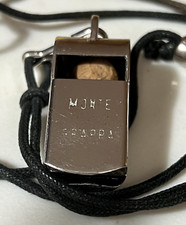 RARO Fischietto metallo cromato grande per arbitro-MONTE GRAPPA misure 4,6x1,6